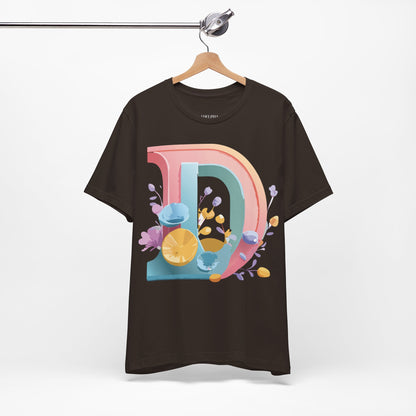 Natural Cotton Tee Shirt - Letters Collection - D Printify