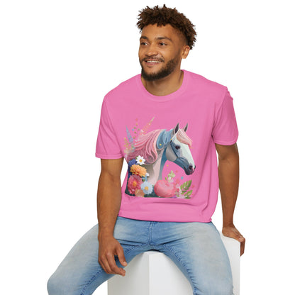Horse Shirt Unisex Gildan Softstyle 64000 Cotton Tee With Animals