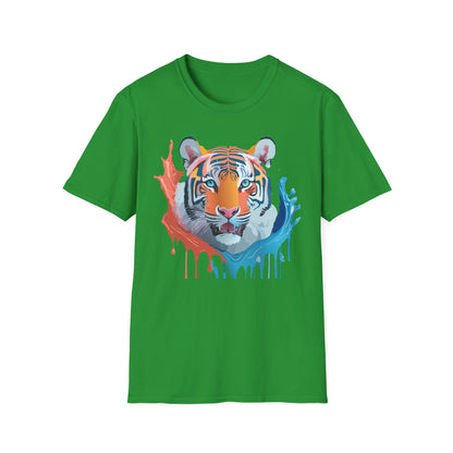 Unisex Tiger Tee Gildan Softstyle Animal Print Shirt Ring Spun Cotton