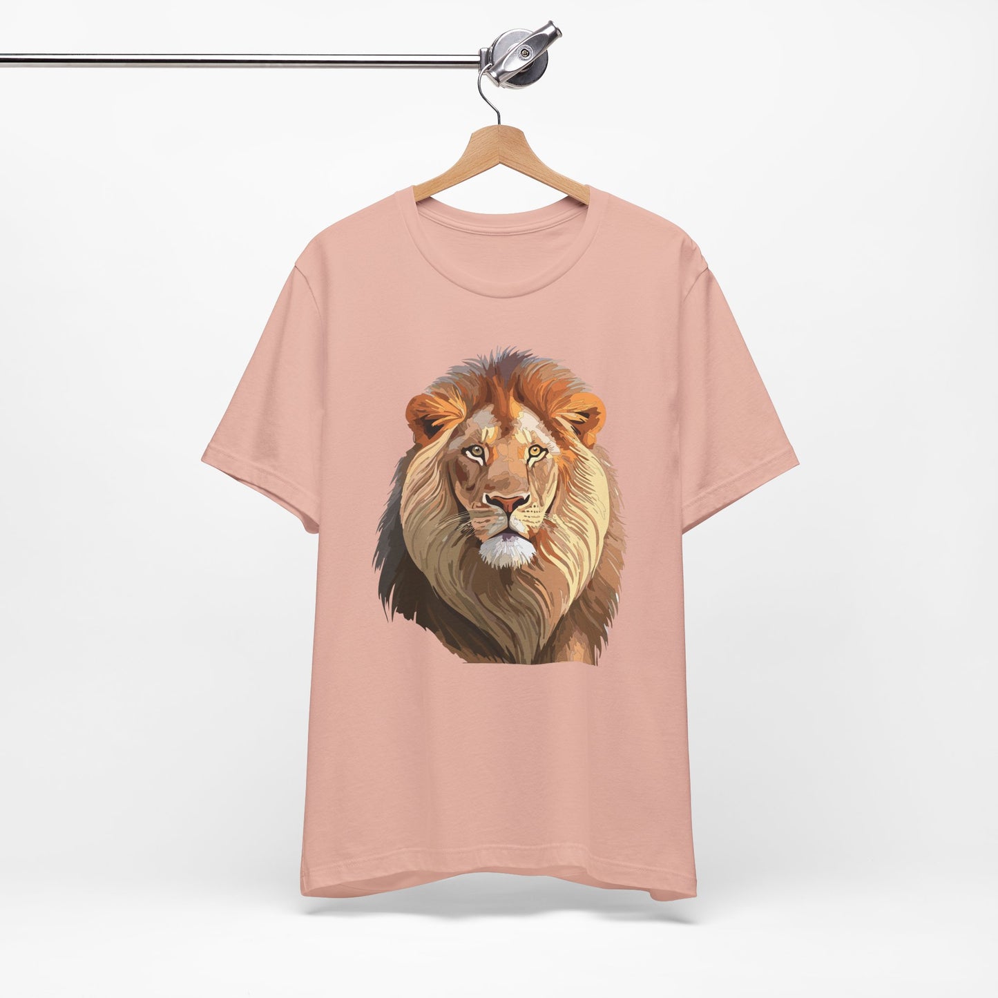 Safari Lion Head Illustration T-Shirt Unisex Cotton Realistic Lion Portrait Tee 3