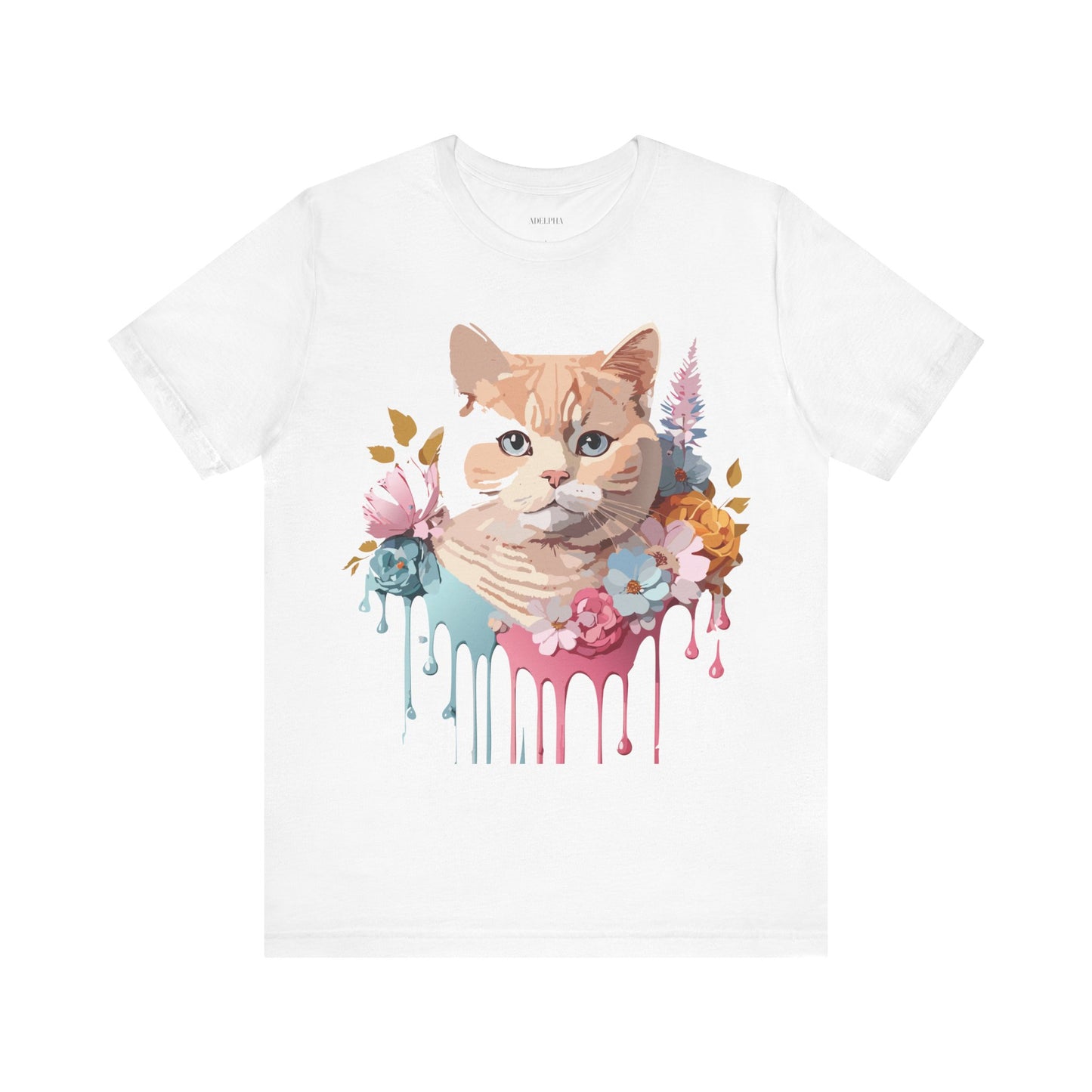 Natural Cotton Tee Shirt with Cat