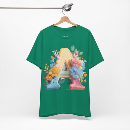 Natural Cotton Tee Shirt - Letters Collection - A Printify