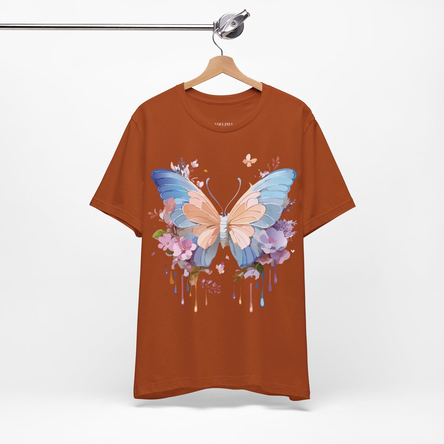 T-Shirt aus natürlicher Baumwolle mit Schmetterling