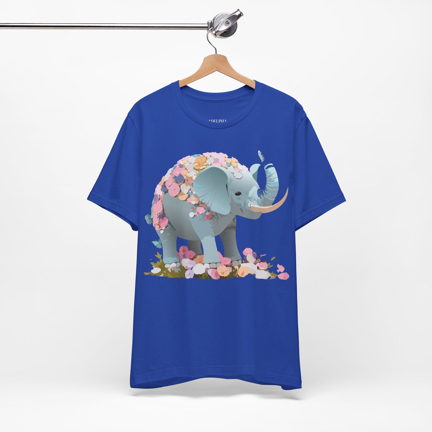 T-shirt en coton naturel avec motif éléphant