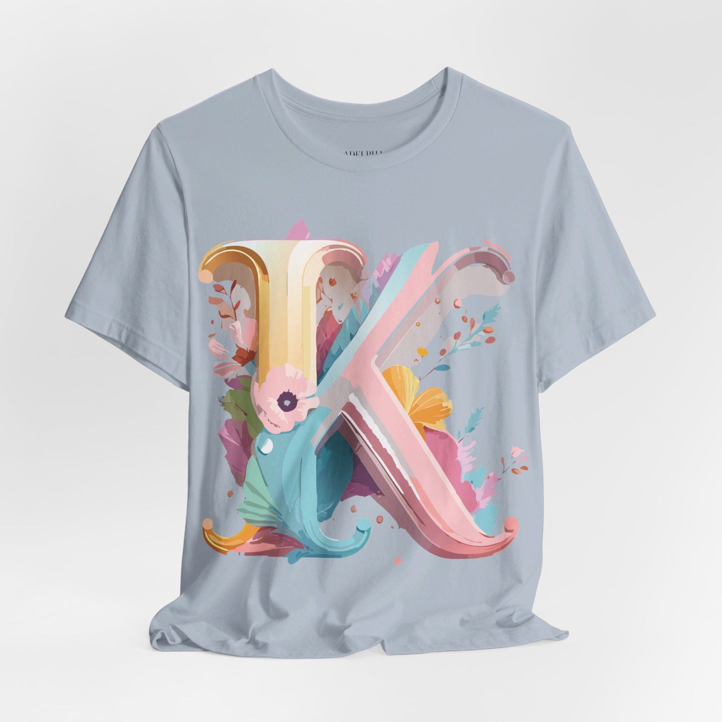 Natural Cotton Tee Shirt - Letters Collection - K