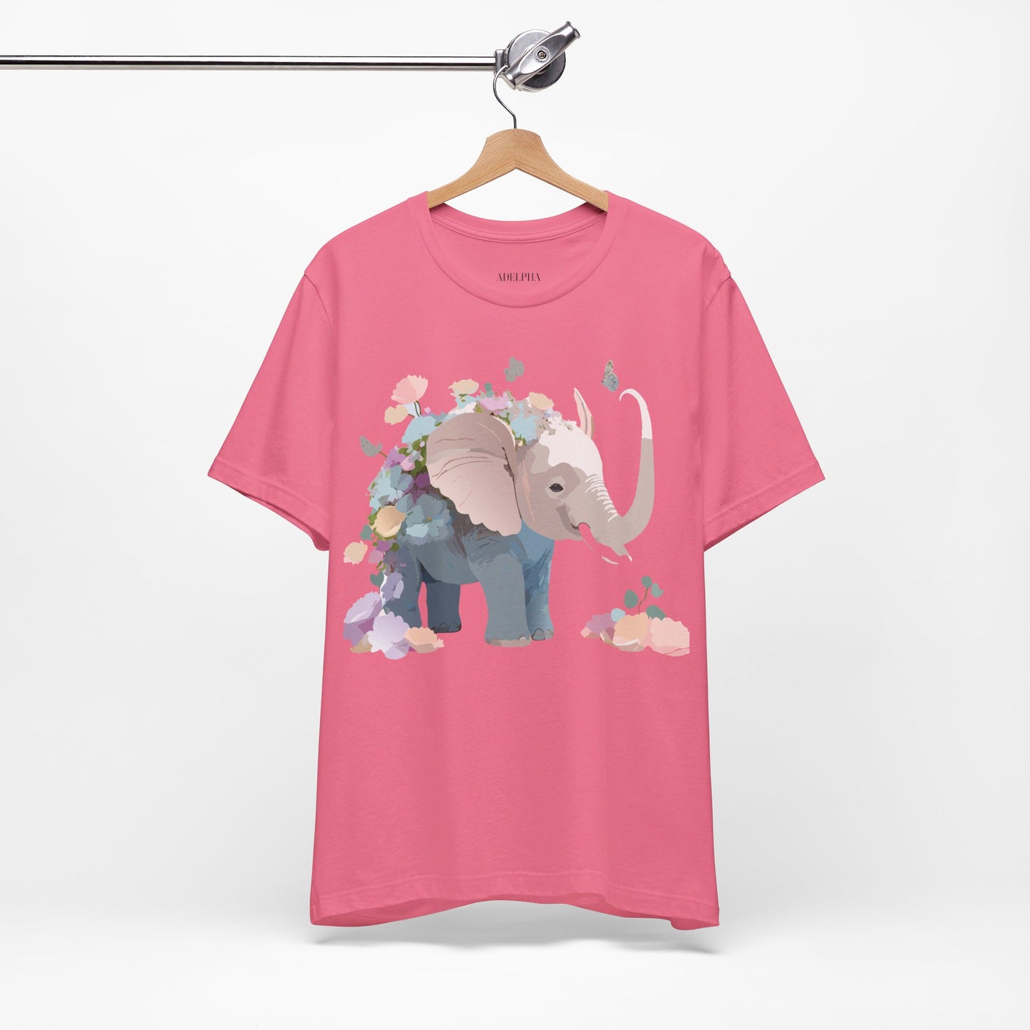 Natural Cotton Tee Shirt with Elephant