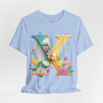 Natural Cotton Tee Shirt - Letters Collection - X Printify