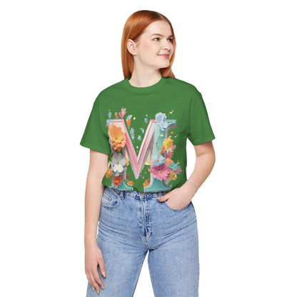 Natural Cotton Tee Shirt - Letters Collection - M Printify