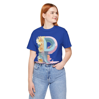 Natural Cotton Tee Shirt - Letters Collection - P Printify