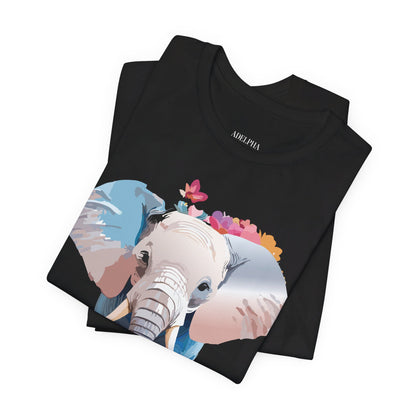 Natural Cotton Tee Shirt with Elephant Printify