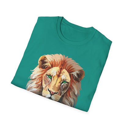 Gildan Softstyle Lion Shirt Unisex Floral Tee Animal Print Tee