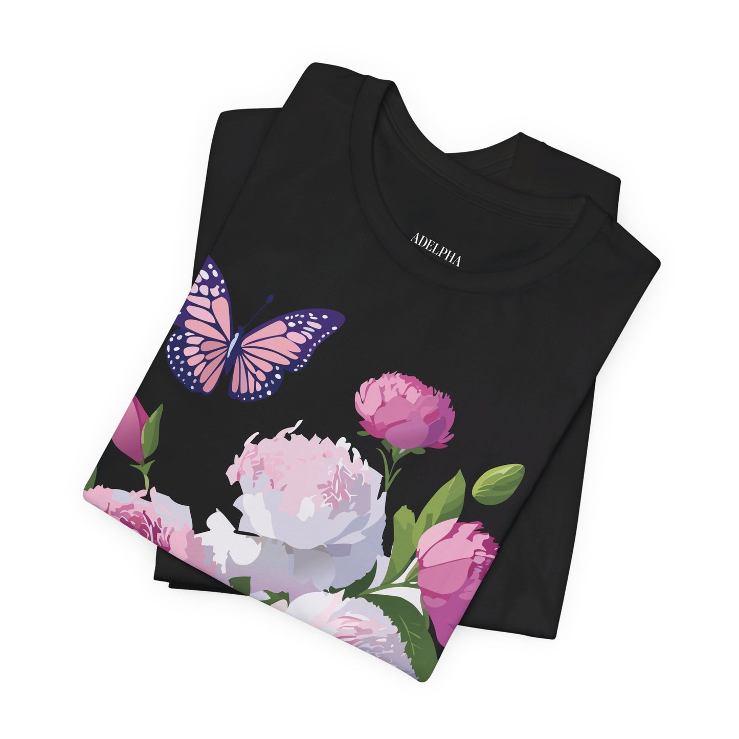 T-shirt en coton naturel avec fleurs