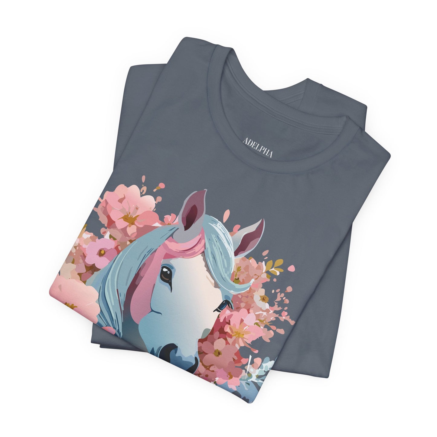 Natural Cotton Tee Shirt with Horse