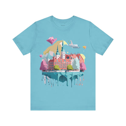Natural Cotton Tee Shirt - Beautiful Places Collection - Warnemünde and Rostock - Germany Printify