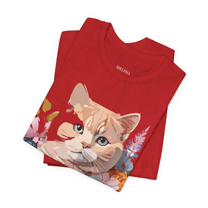 Natural Cotton Tee Shirt with Cat Printify