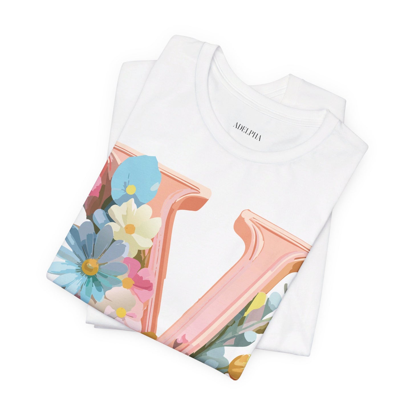 T-shirt en coton naturel - Collection Lettres - V