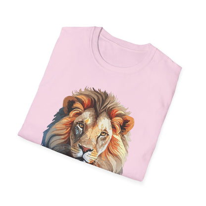 Gildan Softstyle Lion Print T Shirt Floral Tee For Unisex Everyday Comfort