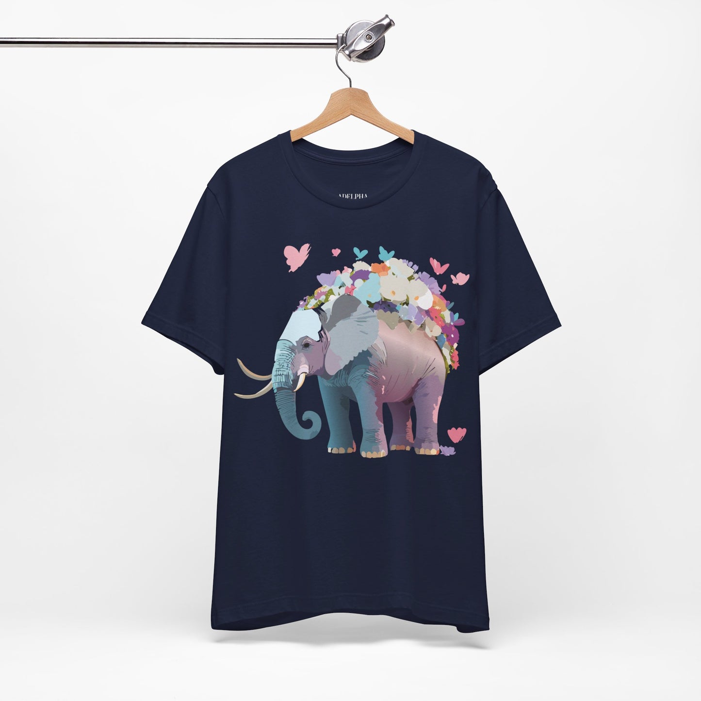 T-shirt en coton naturel avec motif éléphant