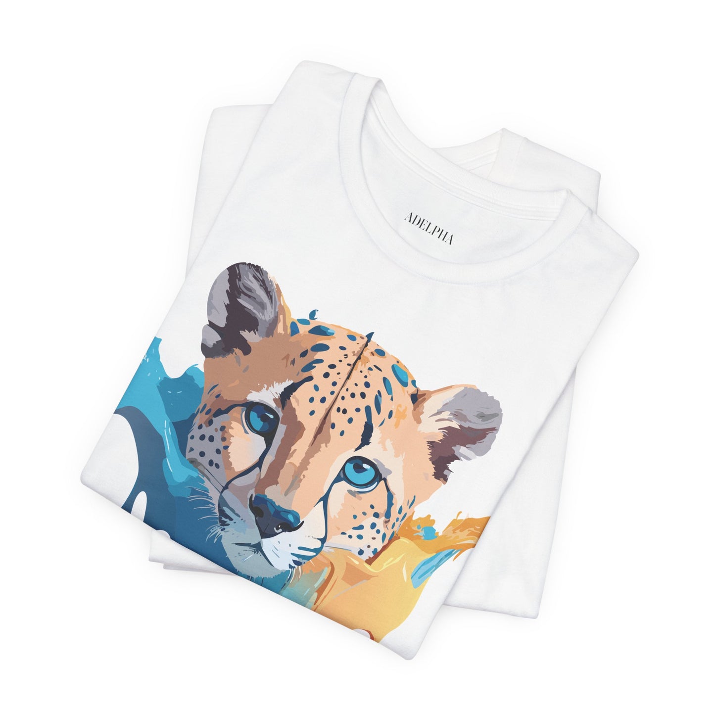 Natural Cotton Tee Shirt with Cheetah