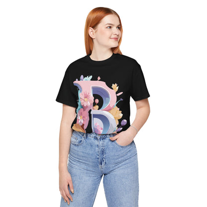 Natural Cotton Tee Shirt - Letters Collection - B Printify