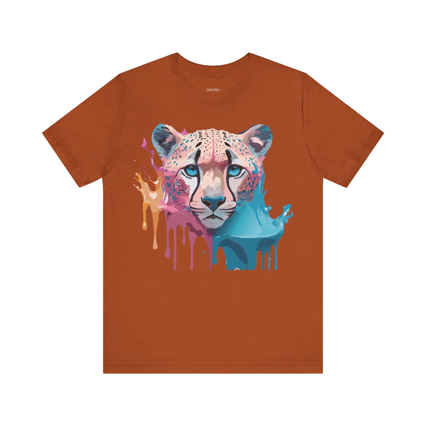 Natural Cotton Tee Shirt with Cheetah