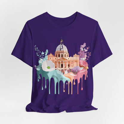 Natural Cotton Tee Shirt - Beautiful Places Collection - Rome Printify