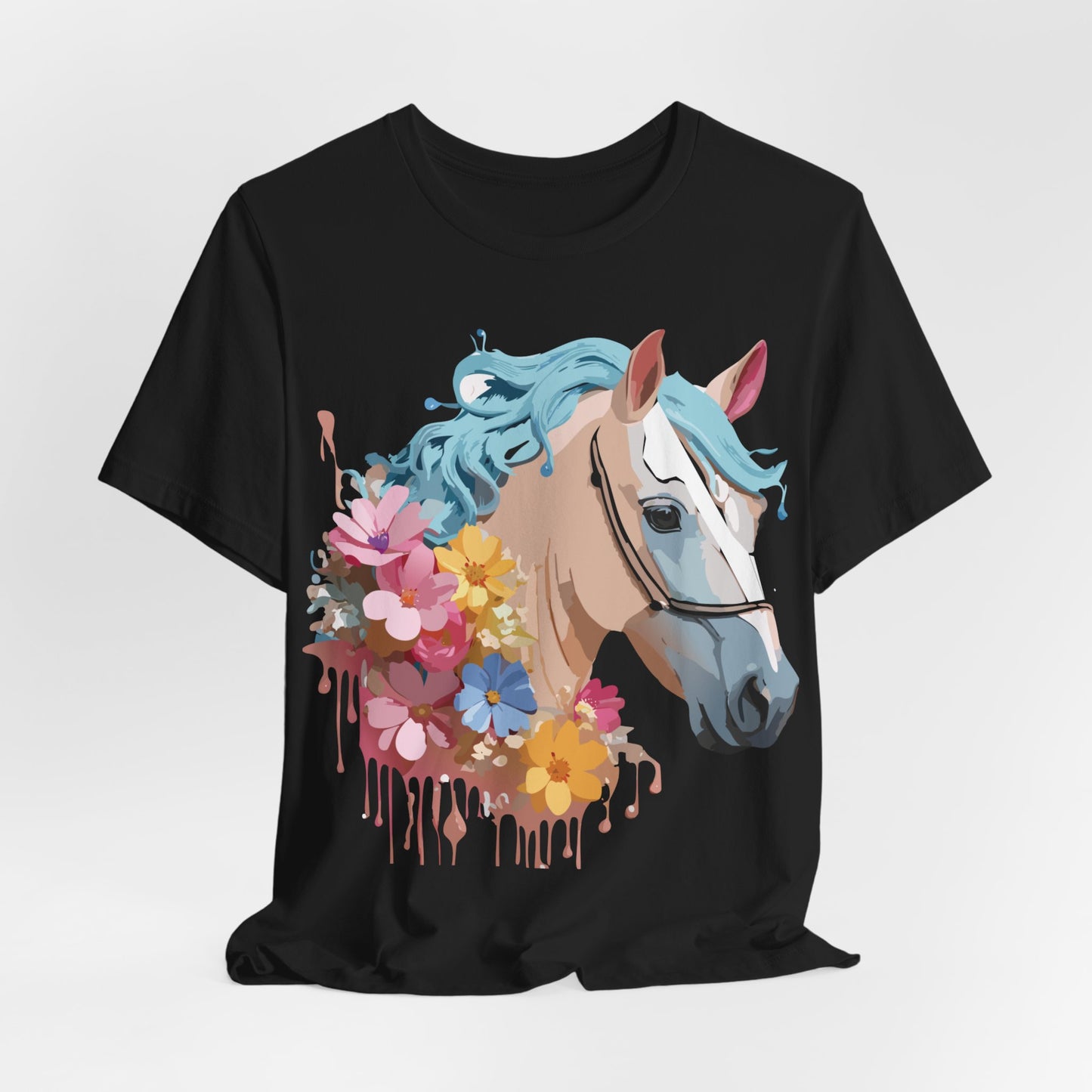 Natural Cotton Tee Shirt with Horse