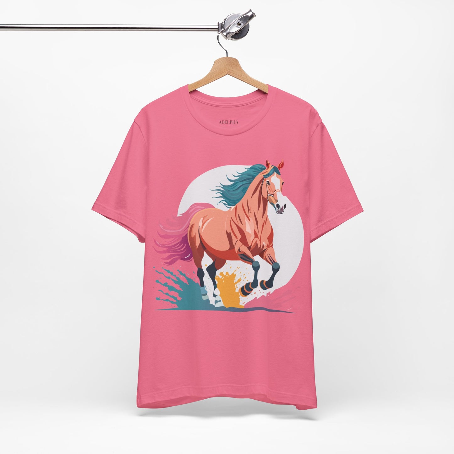 Natural Cotton Tee Shirt with Horse