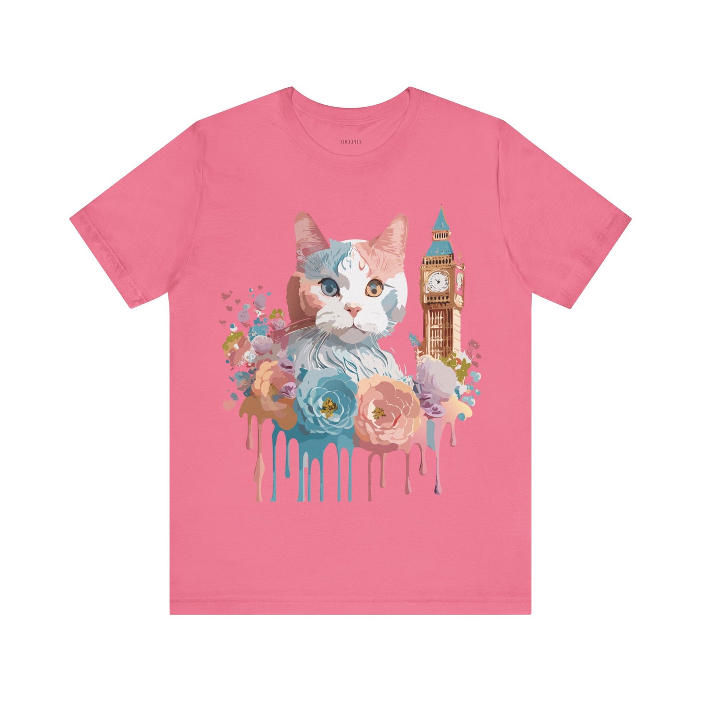 Natural Cotton Tee Shirt with Cat