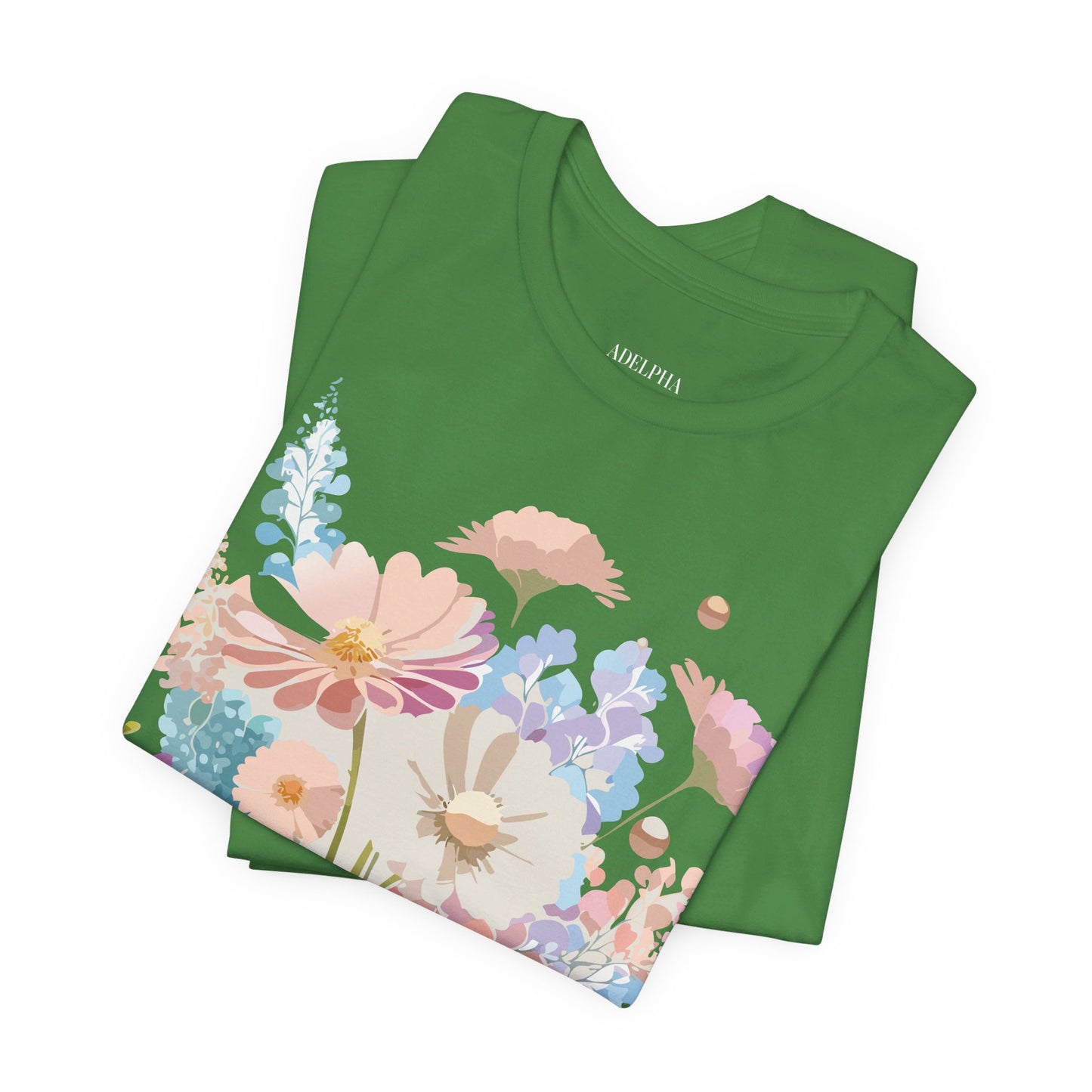 T-shirt en coton naturel avec fleurs