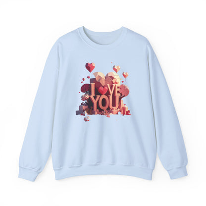 Unisex Heart Love Sweatshirt Floral Valentines Day Cotton Poly Fifty Fifty Blend