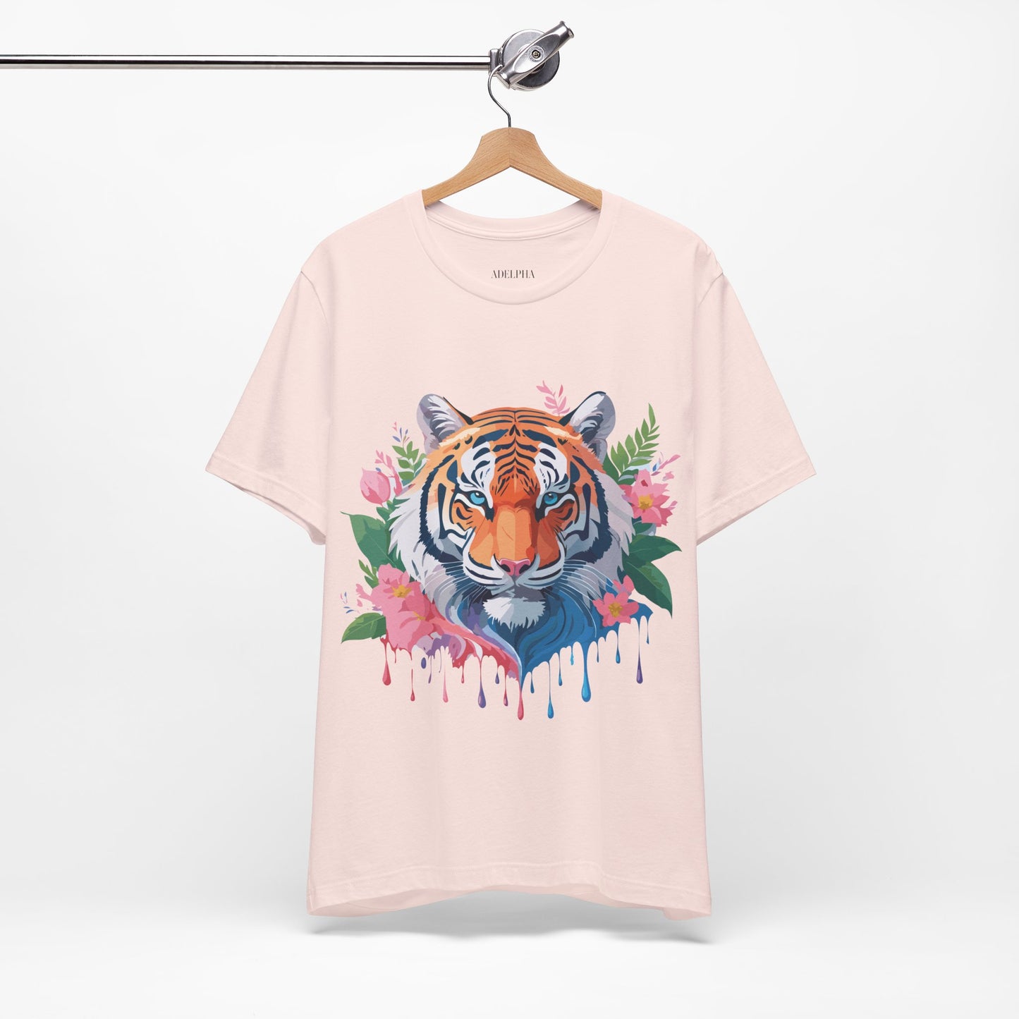 Natural Cotton Tee Shirt with Tiger