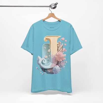 Natural Cotton Tee Shirt - Letters Collection - J Printify