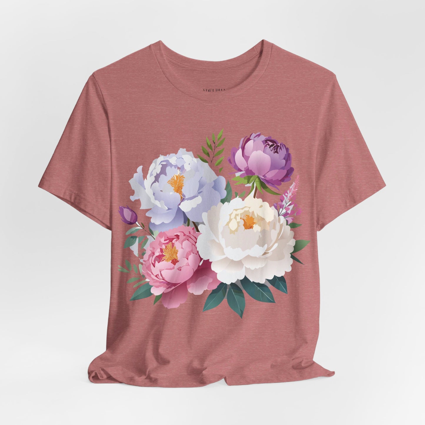 T-shirt en coton naturel avec fleurs