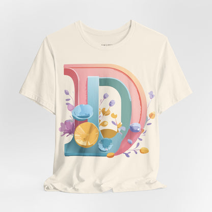 Natural Cotton Tee Shirt - Letters Collection - D Printify