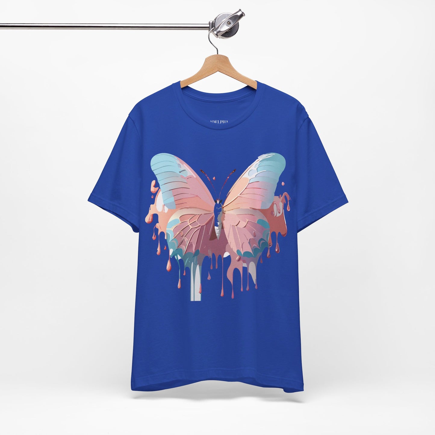 Natural Cotton Tee Shirt with Butterfly