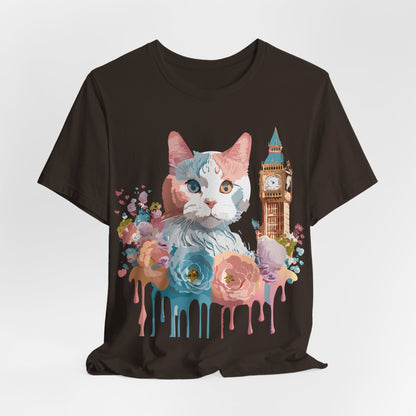 Natural Cotton Tee Shirt with Cat Printify