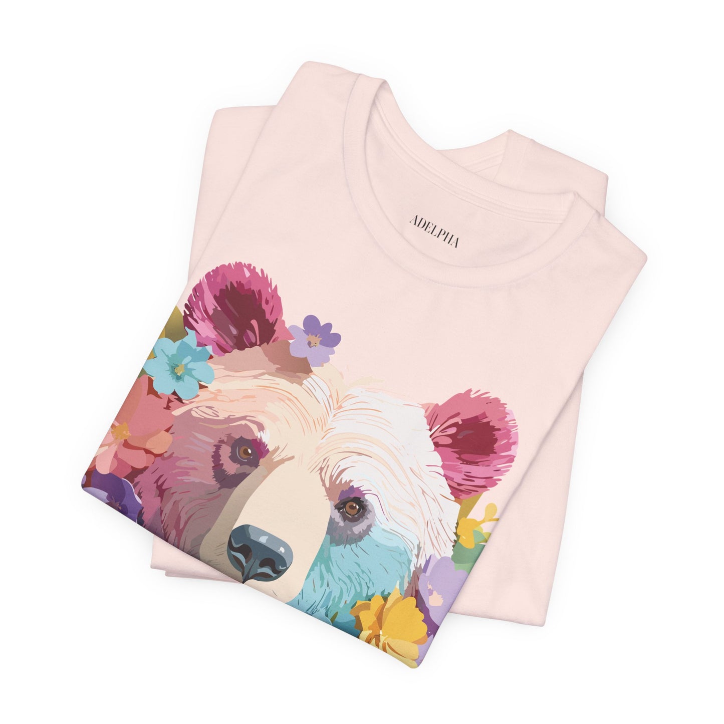 Natural Cotton Tee Shirt with Bear