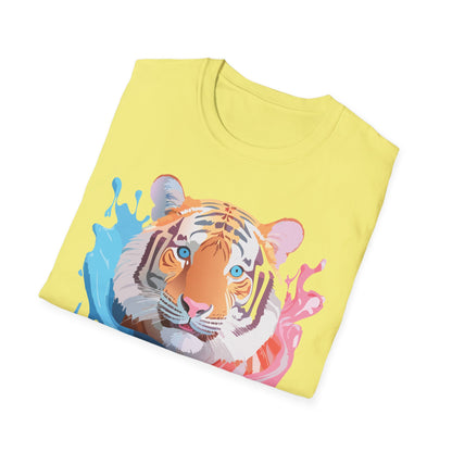 Tiger Shirt Unisex Animal Print Tee Gildan Softstyle 64000 Cotton