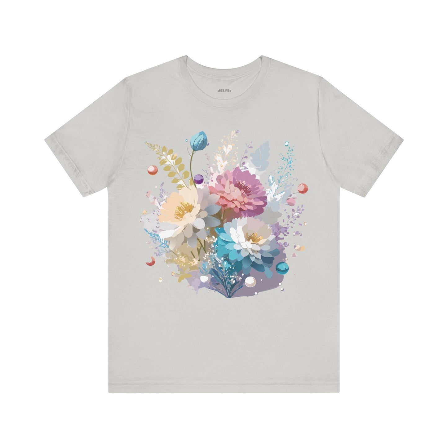 T-shirt en coton naturel avec fleurs