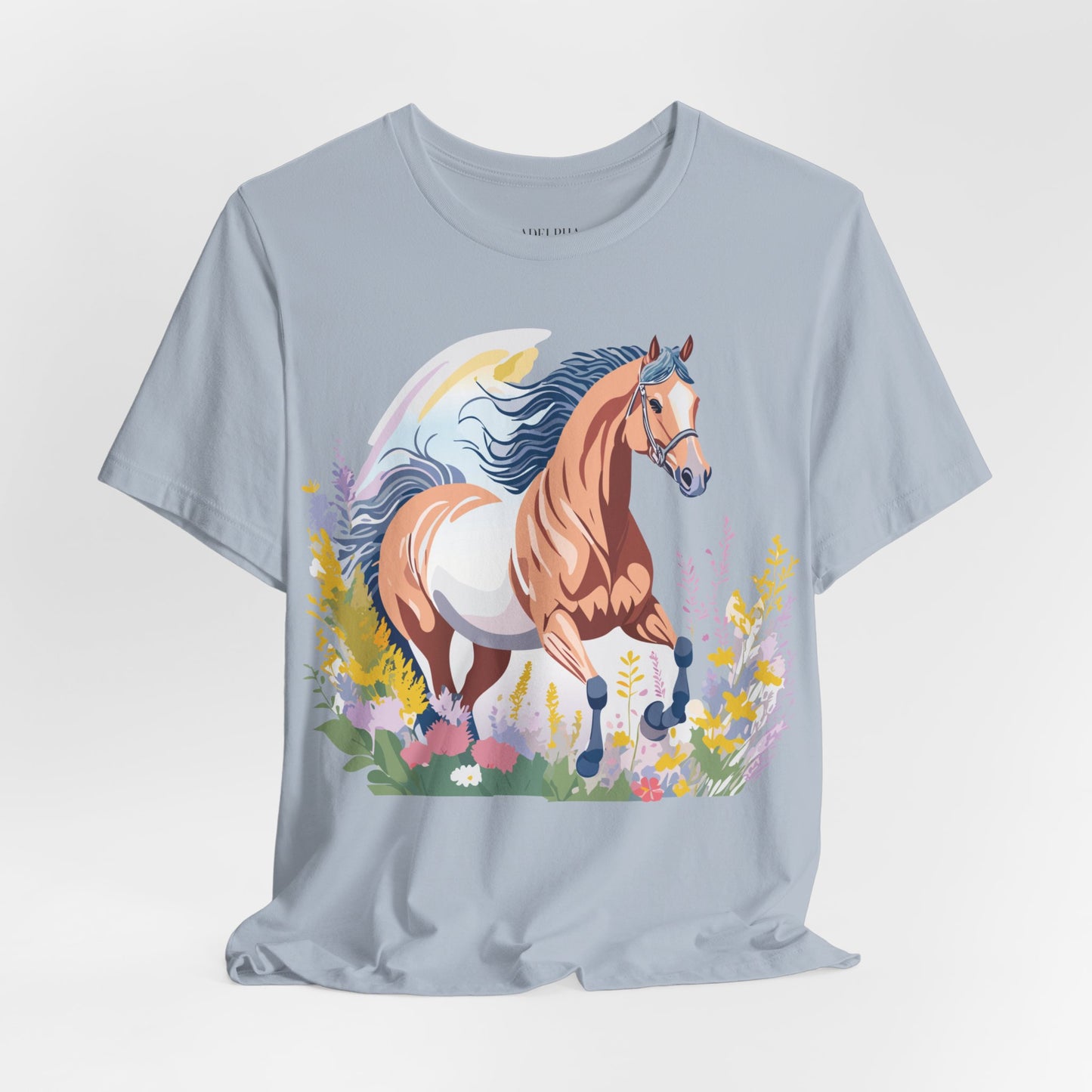 Natural Cotton Tee Shirt with Horse