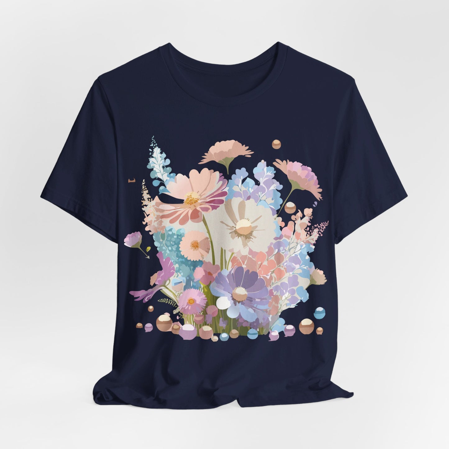 T-Shirt aus natürlicher Baumwolle mit Blumen