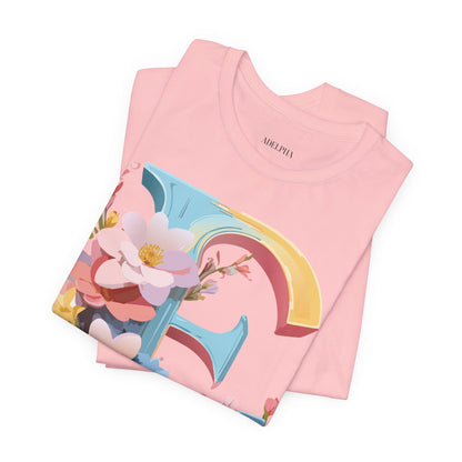Natural Cotton Tee Shirt - Letters Collection - E Printify