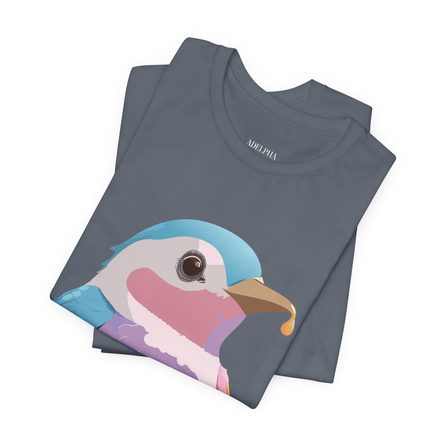 Natural Cotton Tee Shirt with Bird