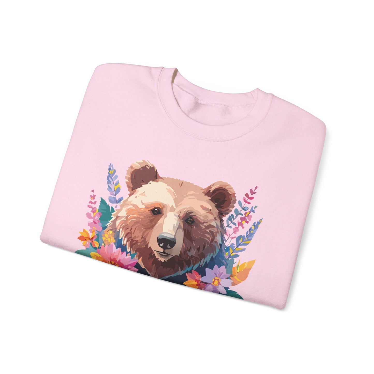 Unisex Floral Bear Sweatshirt, Animals Sweatshirt, Floral Sweatshirt, Art Design Sweatshirt