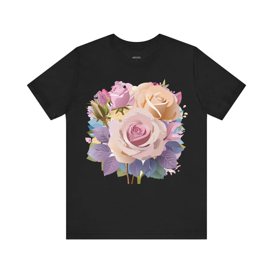 T-Shirt aus natürlicher Baumwolle mit Blumen