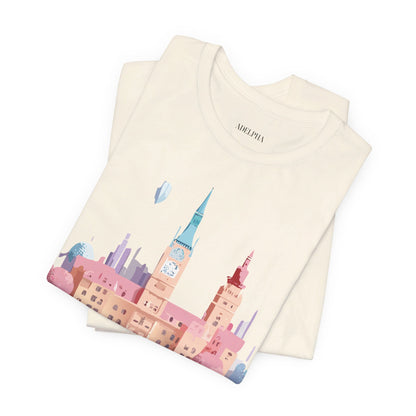 Natural Cotton Tee Shirt - Beautiful Places Collection - Prague Printify