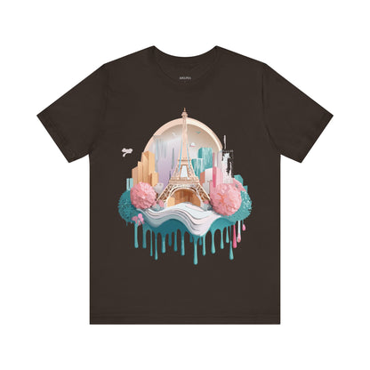 Natural Cotton Tee Shirt - Beautiful Places Collection - Paris Printify