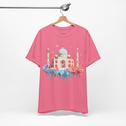 Natural Cotton Tee Shirt - Taj Mahal, India Printify