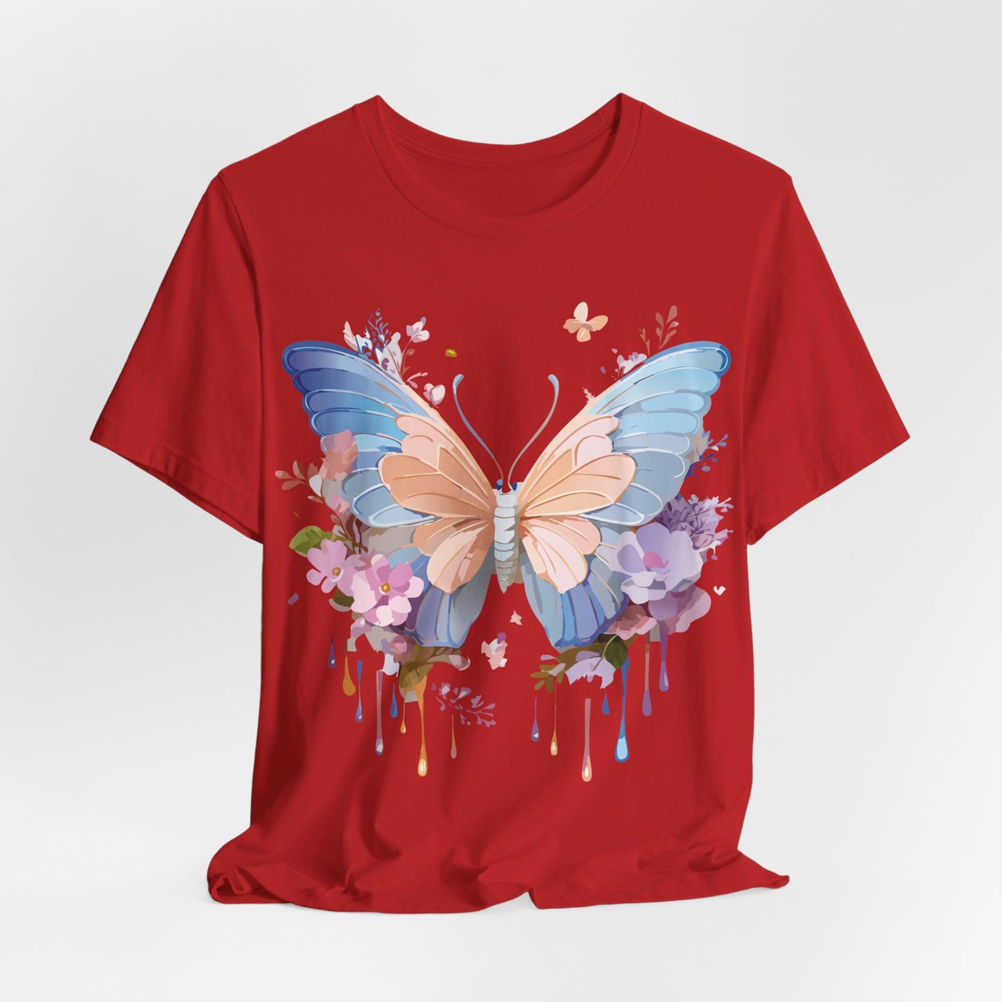 Natural Cotton Tee Shirt with Butterfly